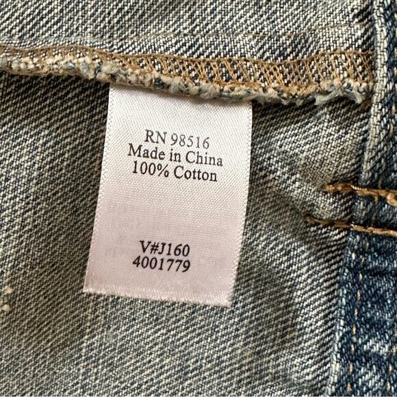 Coldwater Creek Jean Jacket Light Wash Distressed White Embroidered Denim  4P - Picture 11 of 12